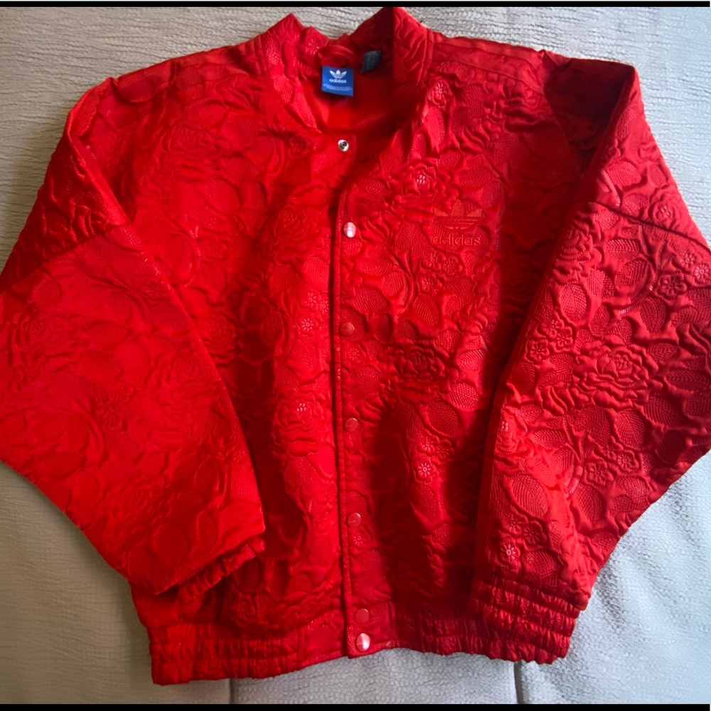 Adidas Floral Bomber Jacket (Red)